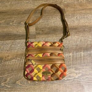 Fossil Geometric Pattern Crossbody Bag